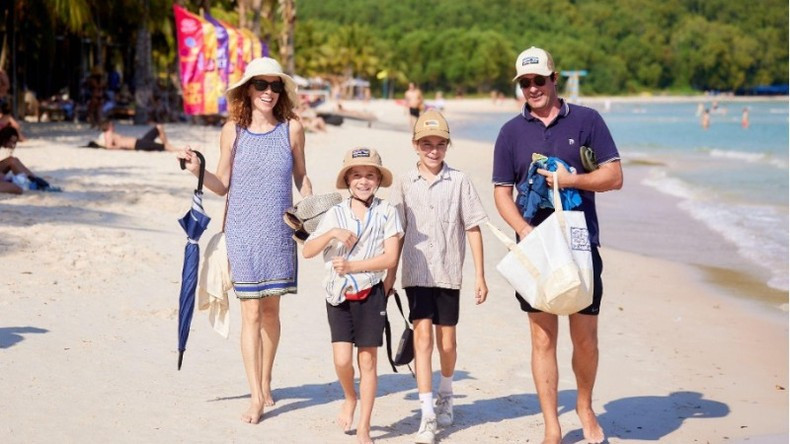 Foreign visitors in Phu Quoc. Foreign visitors in Phu Quoc.