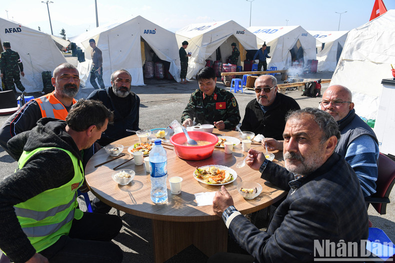 A meal with international friends in Turkey.