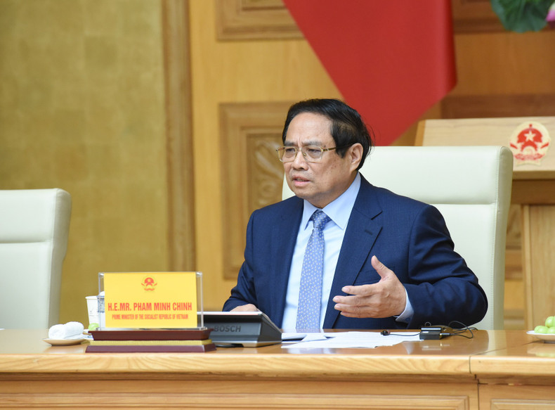 PM Pham Minh Chinh speaks at the meeting. (Photo: Tran Hai) PM Pham Minh Chinh speaks at the meeting. (Photo: Tran Hai)
