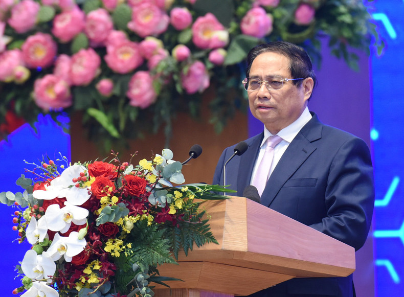 PM Pham Minh Chinh delivers remarks at the event. PM Pham Minh Chinh delivers remarks at the event.