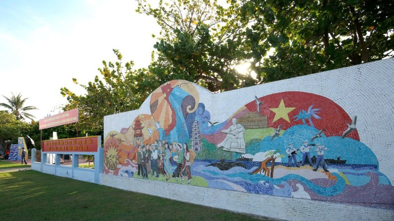 A ceramic mural on Truong Sa Island.