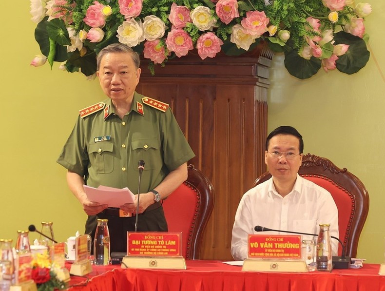 Minister of Public Security To Lam delivers an opening speech at the conference. Minister of Public Security To Lam delivers an opening speech at the conference.