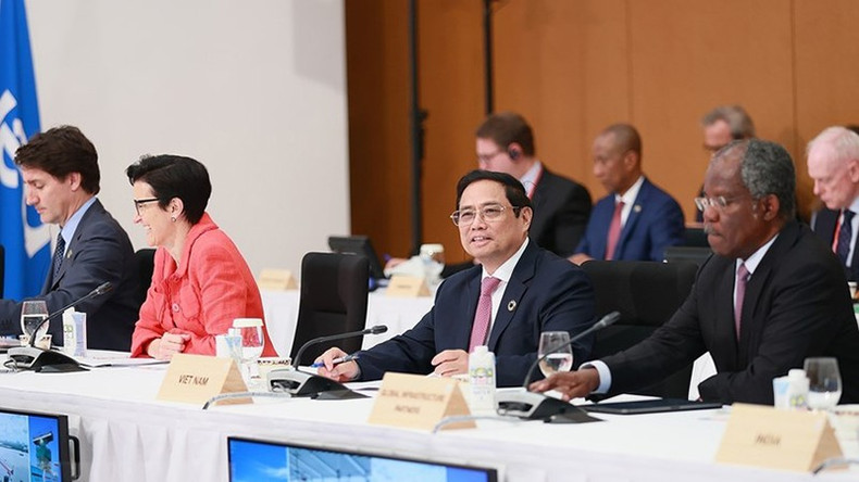 Prime Minister Pham Minh Chinh at the meeting of the G7 Partnership for Global Infrastructure and Investment (PGII).
