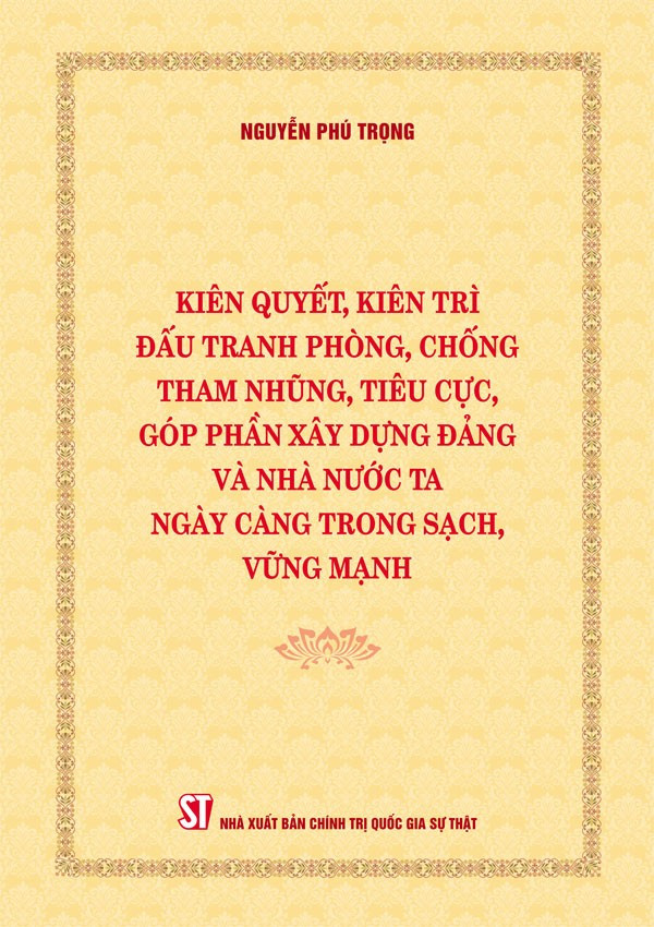 The cover of General Secretary Nguyen Phu Trong's book on the fight against corruption.