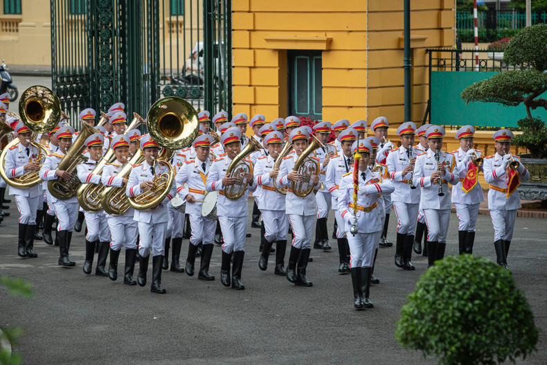 The Vietnamese military band at the welcome ceremony.