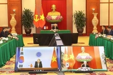 Party General Secretary Nguyen Phu Trong holds online talks with RoK President Yoon Suk-yeol (Photo: VNA)