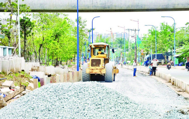 A road construction project in Ho Chi Minh City.