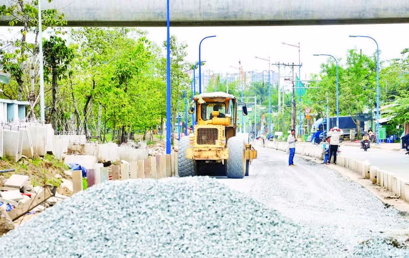 A road construction project in Ho Chi Minh City.