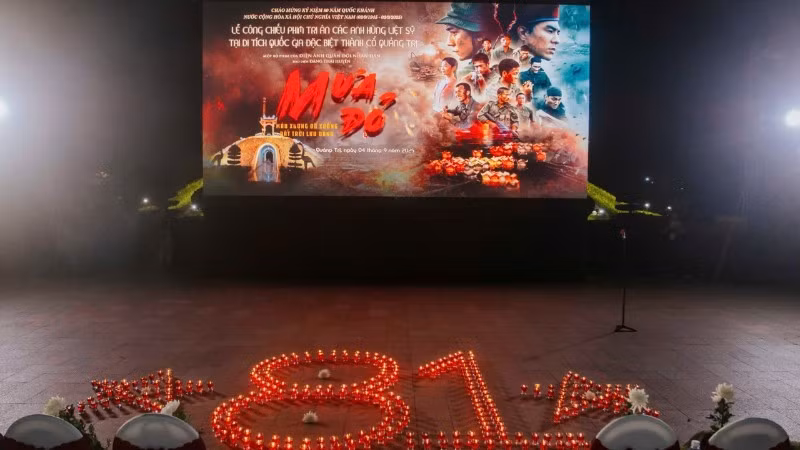 "Red Rain" is screened at Quang Tri ancient citadel.