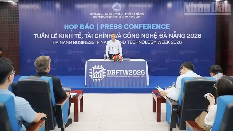 The press conference for the Da Nang Business, Finance and Technology Week 2026. 