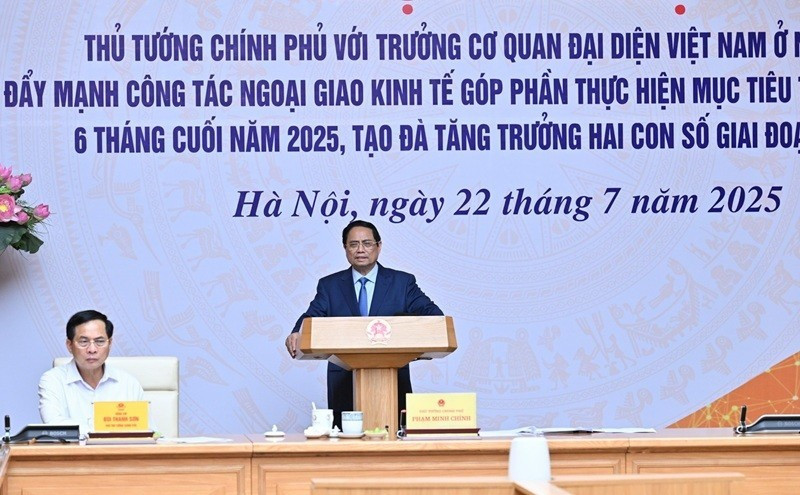 PM Pham Minh Chinh speaks at the conference. (Photo: Tran Hai)