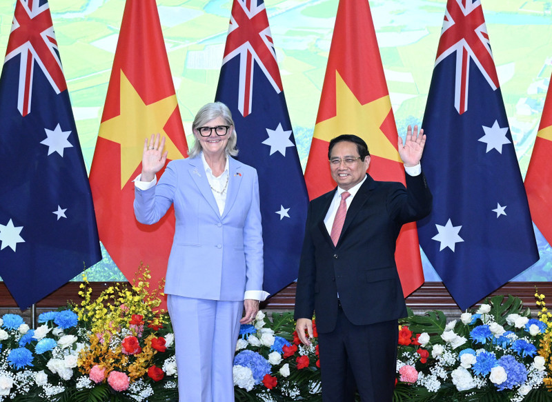 Prime Minister Pham Minh Chinh meets with Australian Governor-General Sam Mostyn in Ha Noi on September 10. (Photo: Tran Hai)