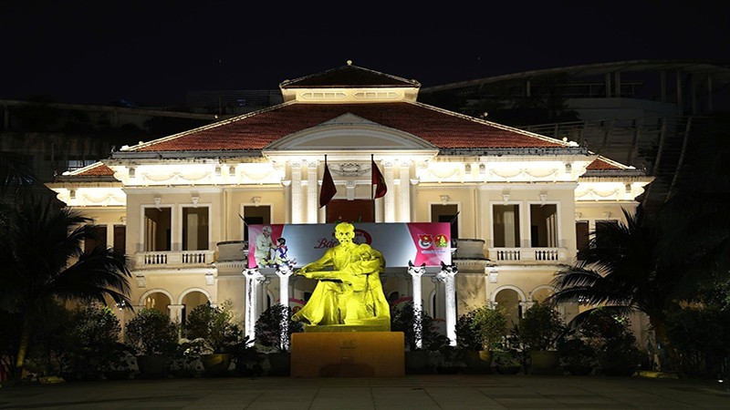 Ho Chi Minh City Children’s House at night.