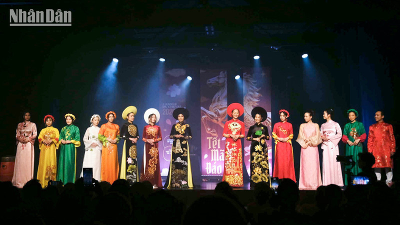 An ao dai performance at the event.