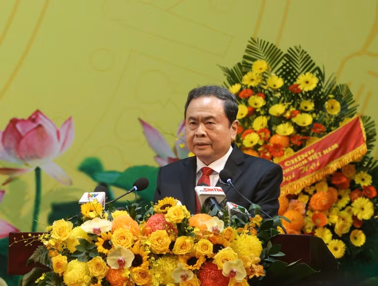 NA Chairman Tran Thanh Man speaks at Can Tho's first Party Congress for the 2025-2030 tenure on September 27.