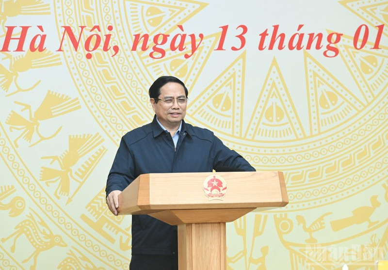 PM Pham Minh Chinh speaks at the meeting. (Photo: Tran Hai)