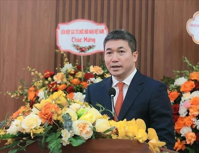 Phan Anh Son, President of the VUFO, speaks at the congress (Photo: VNA)