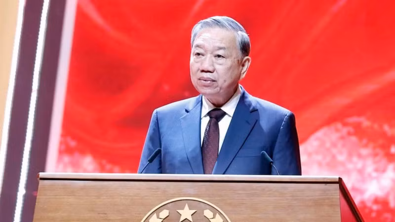 Party General Secretary To Lam speaks at the People’s Public Security Intelligence's 80th anniversary (Photo: VNA)