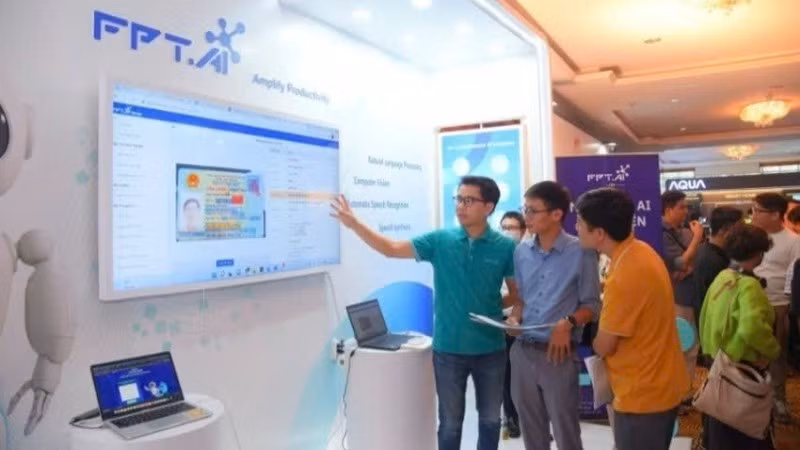Customers experiencing an AI solution developed by FPT Corporation.