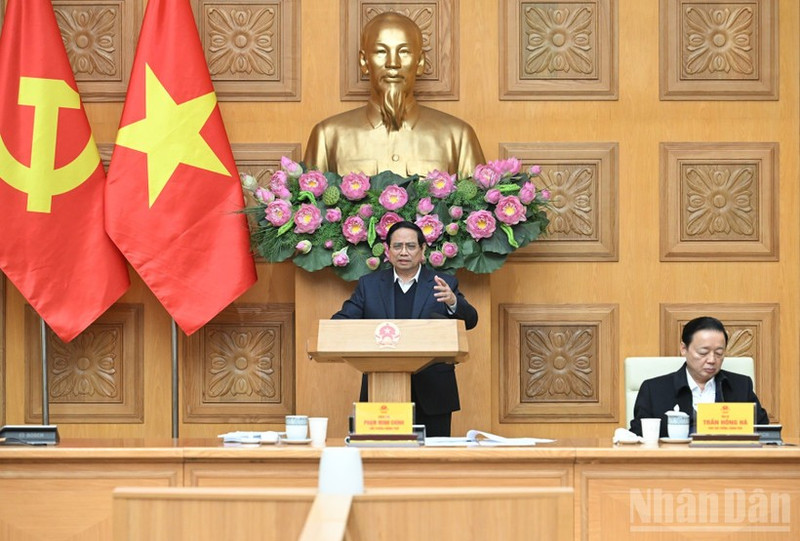 PM Pham Minh Chinh speaks at the conference. (Photo: Tran Hai)
