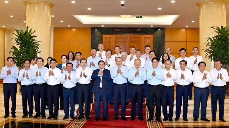 General Secretary To Lam and other Party and State leaders at the working session with the Standing Board of the Government’s Party Committee. (Photo: Dang Khoa)