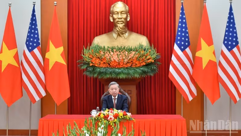 General Secretary To Lam during a phone talk with US President Donald Trump in November 2024.