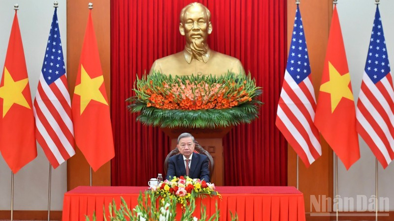 General Secretary To Lam during a phone talk with US President Donald Trump in November 2024.