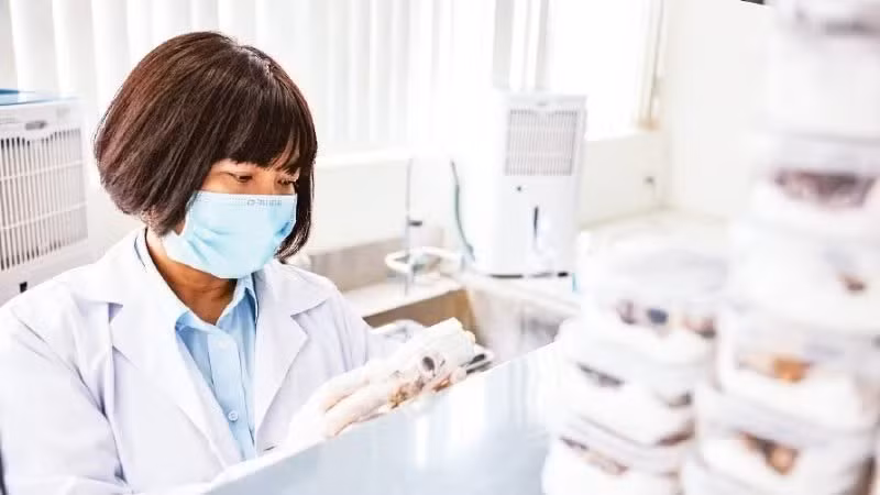 Researchers conduct next-generation gene sequencing at the DNA Identification Centre. (Photo: Minh Duc)