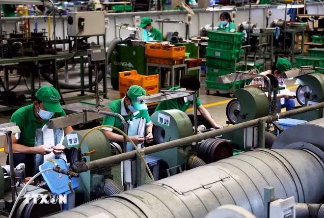 Employees in the Tan Phu Trung Industrial Park, Ho Chi Minh City. (Photo: VNA)