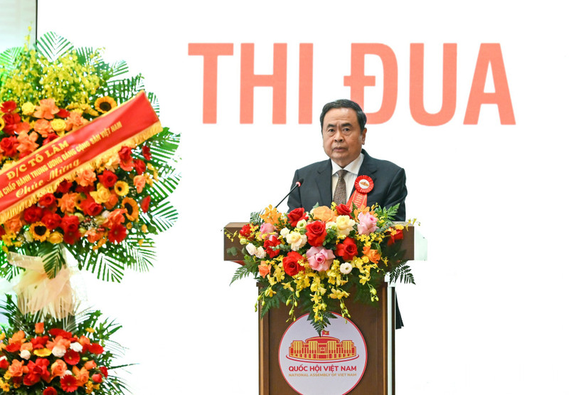 National Assembly Chairman Tran Thanh Man speaks at the Patriotic Emulation Congress of the NA Standing Committee. (Photo: Duy Linh)