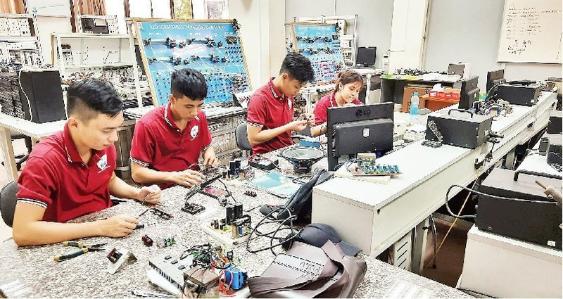 Students at a vocational college in Ho Chi Minh City.