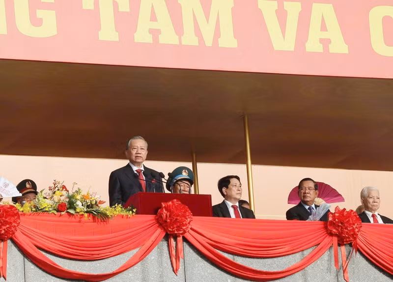 General Secretary To Lam delivers an address at the ceremony marking the 80th anniversary of the August Revolution and National Day. (Photo: VNA) 