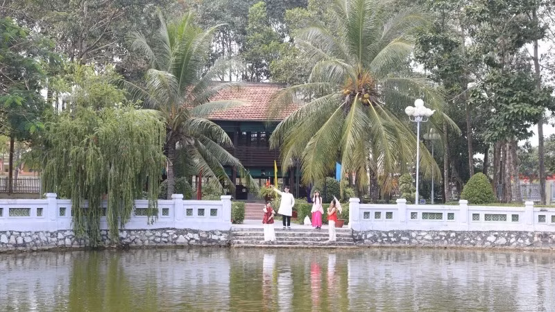 The grounds of President Ho Chi Minh’s shrine, peaceful and shaded by many trees.