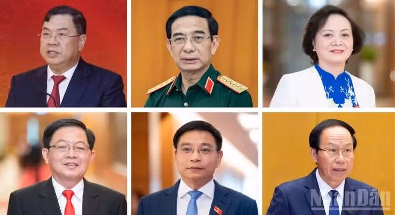 The newly appointed Deputy PMs are Pham Gia Tuc, Phan Van Giang, Pham Thi Thanh Tra, Ho Quoc Dung, Nguyen Van Thang and Le Tien Chau.