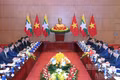The talks between General Secretary and President To Lam and Myanmar President Min Aung Hlaing. (Photo: Dang Khoa)