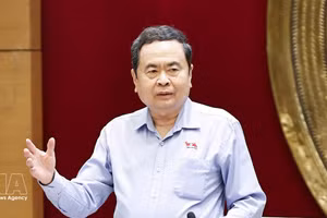 National Assembly (NA) Chairman Tran Thanh Man speaks at the working session with standing members of the NA's Council for Ethnic Affairs in Hanoi on May 21. (Photo: VNA)