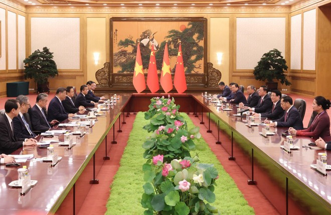 The talks between Vietnamese President Luong Cuong and Party General Secretary and President of China Xi Jinping in Beijing on September 4. (Photo: VNA) 4-9-ctn2.jpg