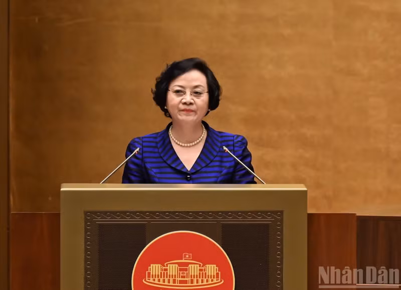 Secretary of the Party Central Committee and Deputy Prime Minister Pham Thi Thanh Tra speaks at the conference. (Photo: NDO)