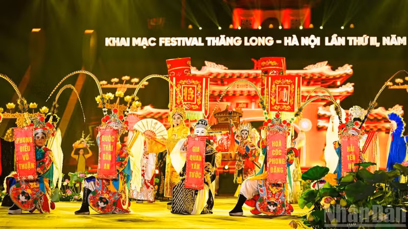 An art performance at the opening ceremony for the festival.