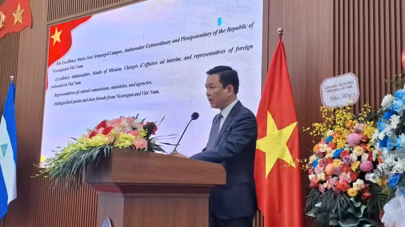 Dong Vi Cuong, Vice President of the VUFO, speaks at the event. (Photo: VOV)