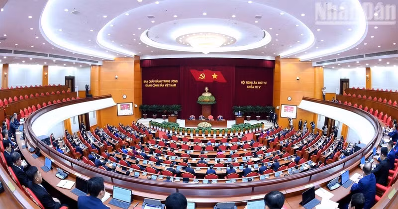 The fourth meeting of the 14th Party Central Committee. (Photo: DANG KHOA)
