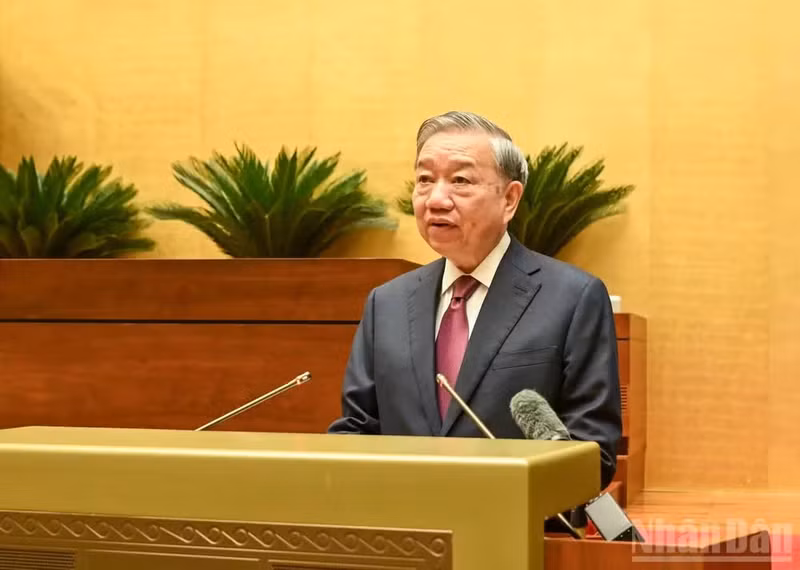 General Secretary and President To Lam at the first session of the 16th National Assembly (Photo: DUY LINH)