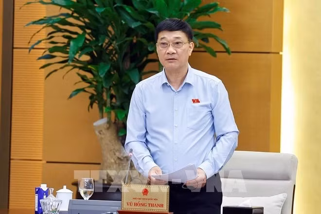 NA Vice Chairman Vu Hong Thanh addresses the session. (Photo: VNA)