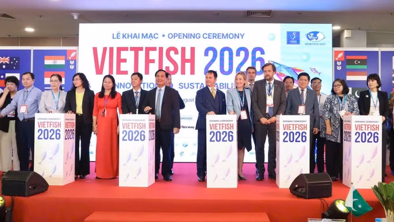 Delegates perform the opening ceremony of Vietfish 2026. (Photo: Norwegian Embassy)