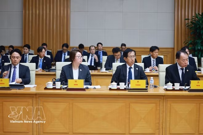 Representatives of Japanese enterprises attend the dialogue. (Photo: VNA)