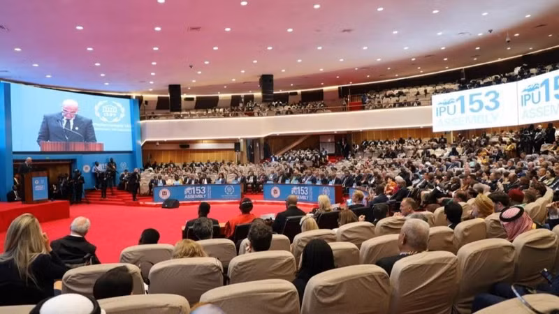 An overview of the opening session of the 153rd IPU Assembly. (Photo: VNA)