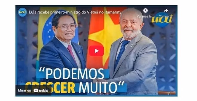 Intertelas magazine covers the talks between Vietnamese PM Pham Minh Chinh and Brazilian President Lula da Silva. (Screenshot of the article – VNA)