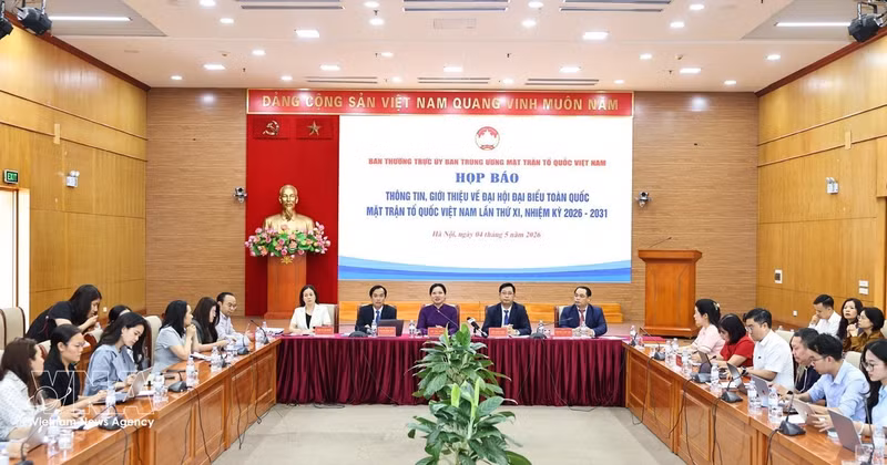 At the press briefing on the 11th National Congress of the Viet Nam Fatherland Front (VFF) for the 2026–2031 term in Ha Noi on May 4, 2026. Photo: VNA