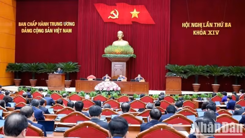 A view of the third plenum of the 14th Party Central Committee on July 23, 2026. (Photo: NDO)