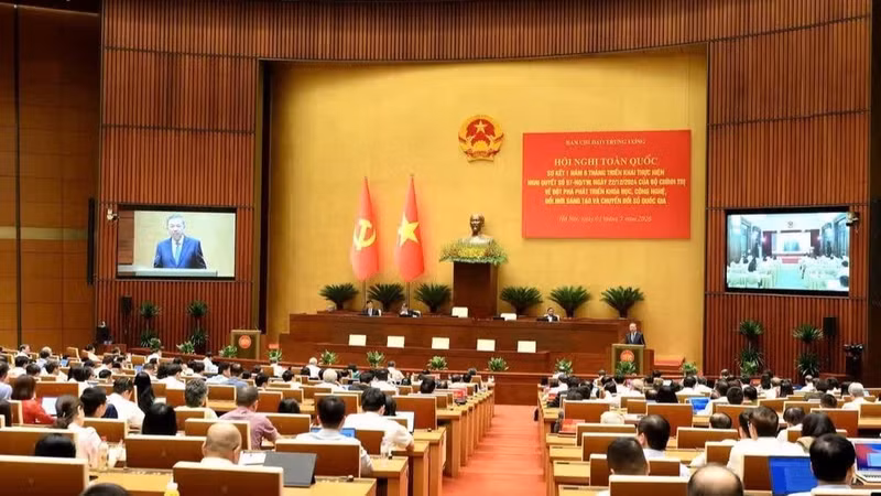 The national conference reviews 18 months of implementing Resolution No. 57-NQ/TW. (Photo: DANG KHOA)